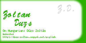 zoltan duzs business card